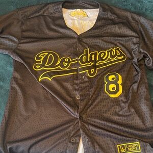 Dodgers Black and Yellow Jersey exclusive Kobe Bryant Night Dogers baseball